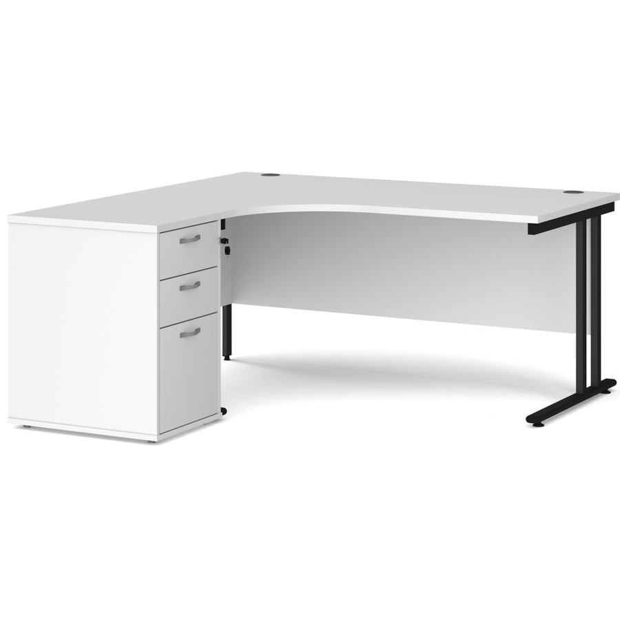 Maestro Corner Desk with Desk High Pedestal 